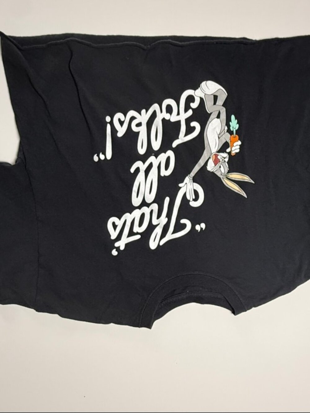 Looney Tunes Bugs Bunny That's All Folks Black Graphic Tee Men's XL Cotton